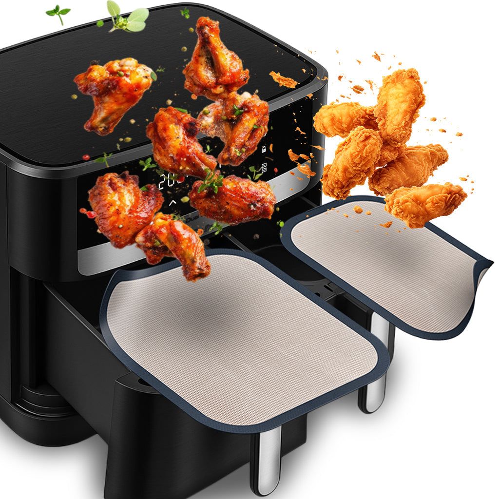 ZauberFry | Dauerbackmatten Set für Tefal Dual Easy Fry XXL