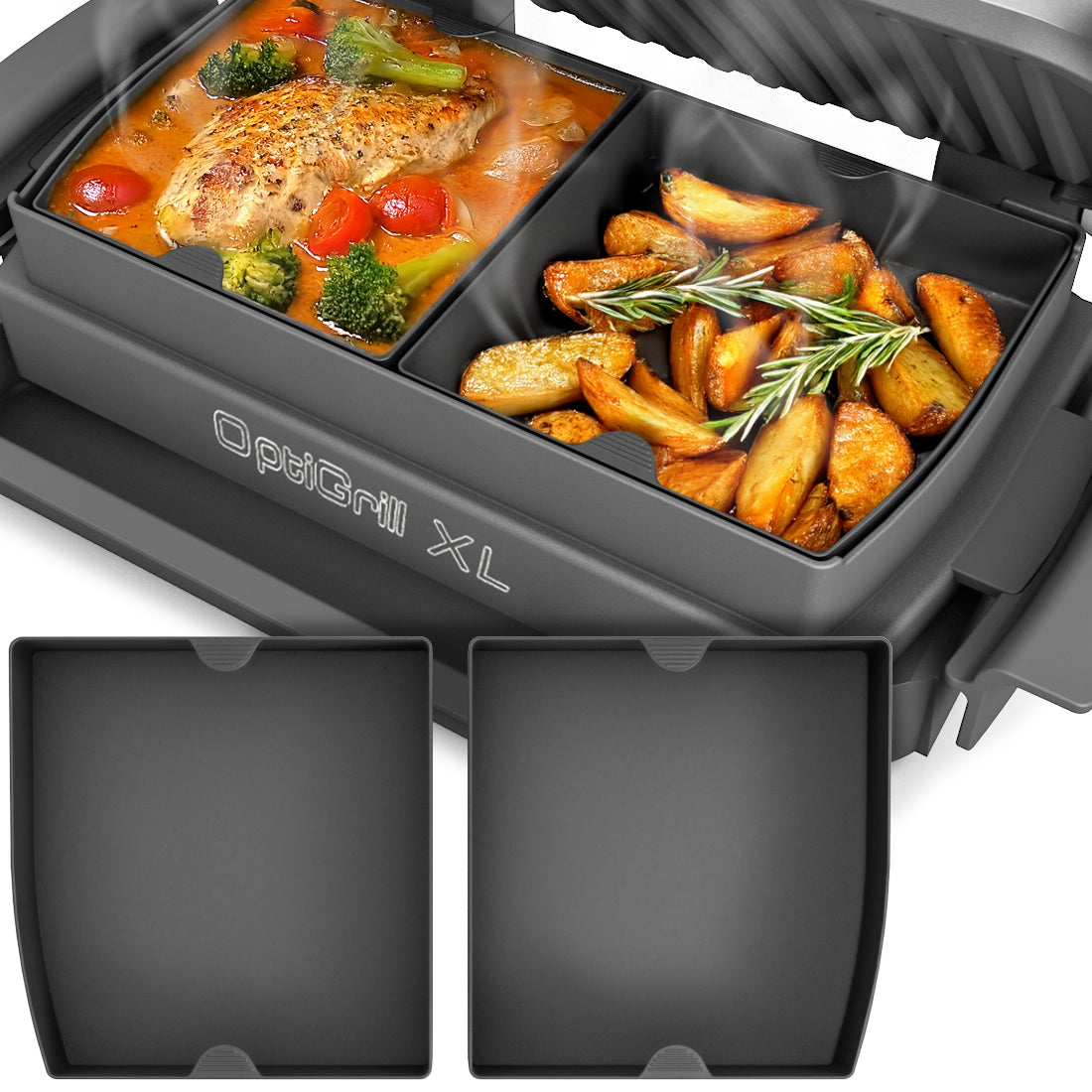 ZauberFry | Backschalenteiler kompatibel mit Tefal OptiGrill XL, Elite, Plus