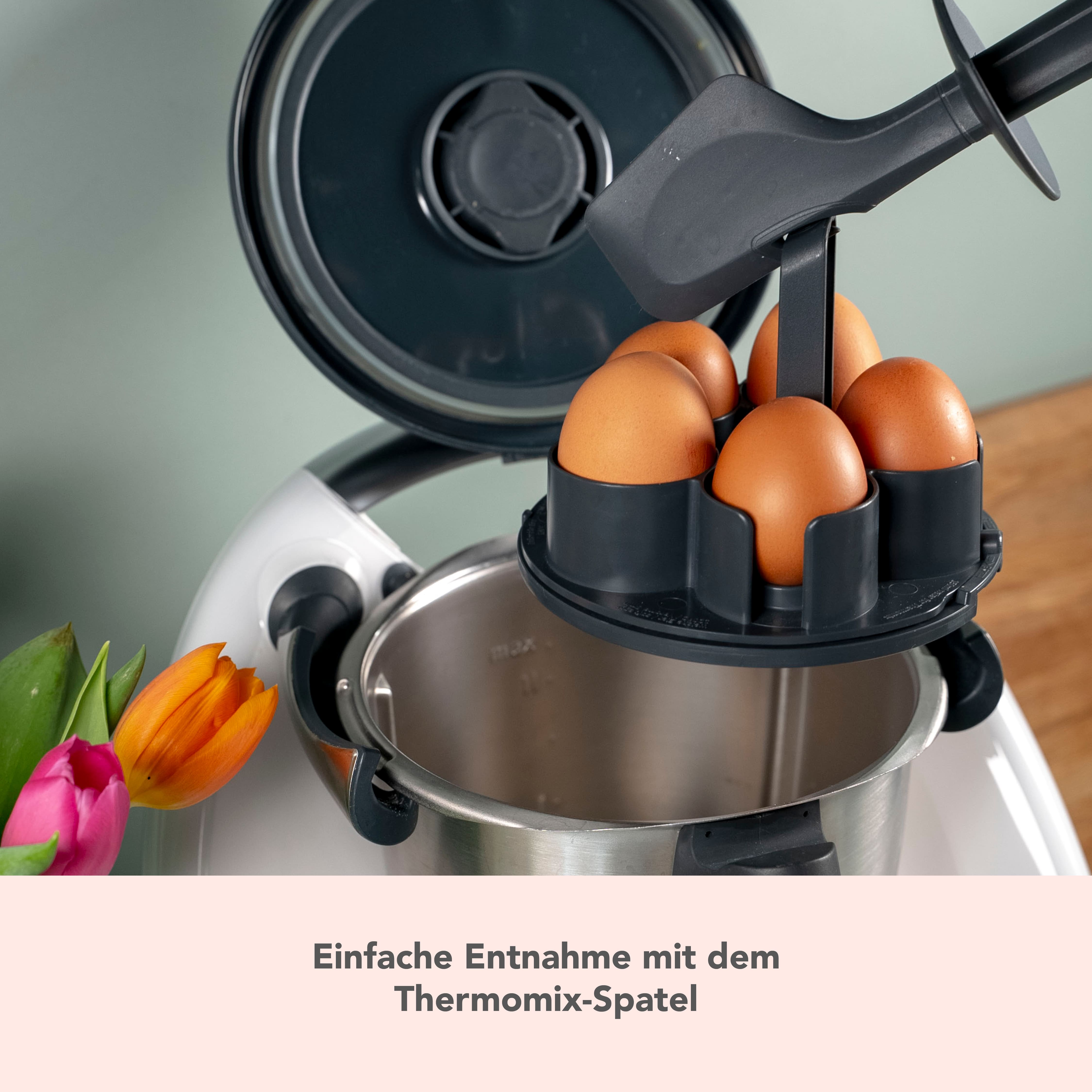 EggPro | Eierhalter-Aufsatz inkl. Träger für Thermomix TM7, TM6, TM5, TM31