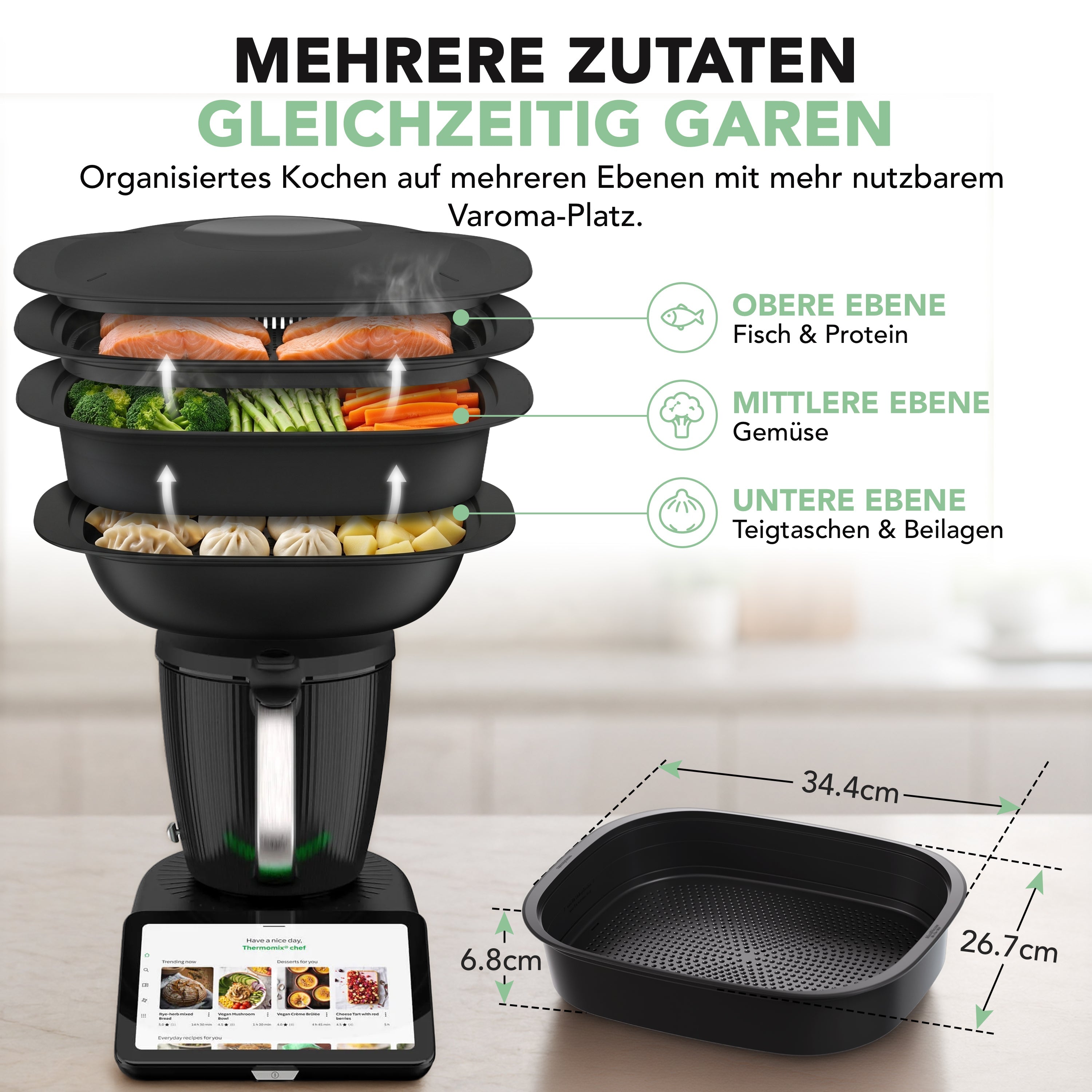 MaxiSteam® | Varoma-Erweiterung mit Einlegeboden für Thermomix TM7