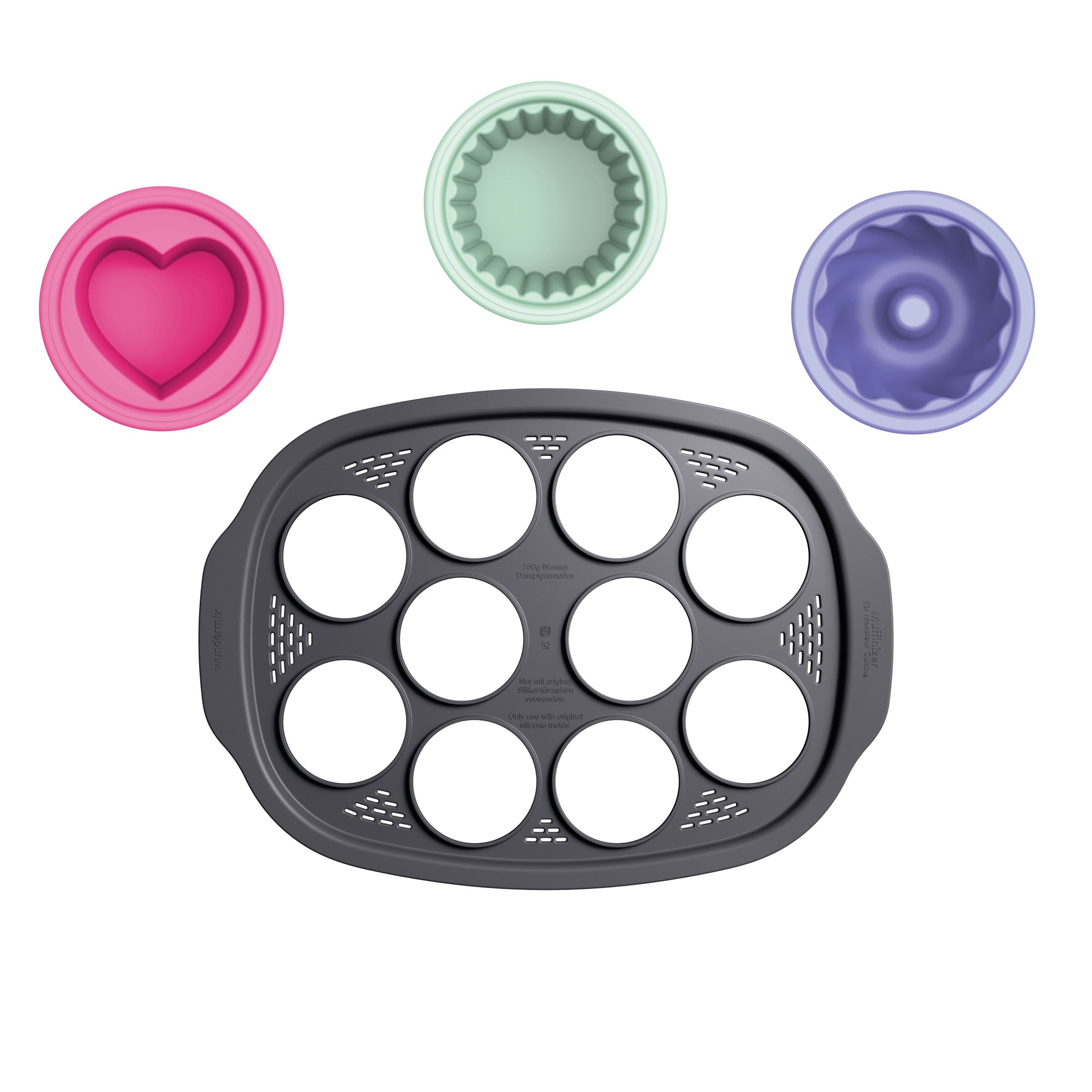 Muffinizer® | inkl. 10 Förmchen für Monsieur Cuisine Smart, Trend, Connect