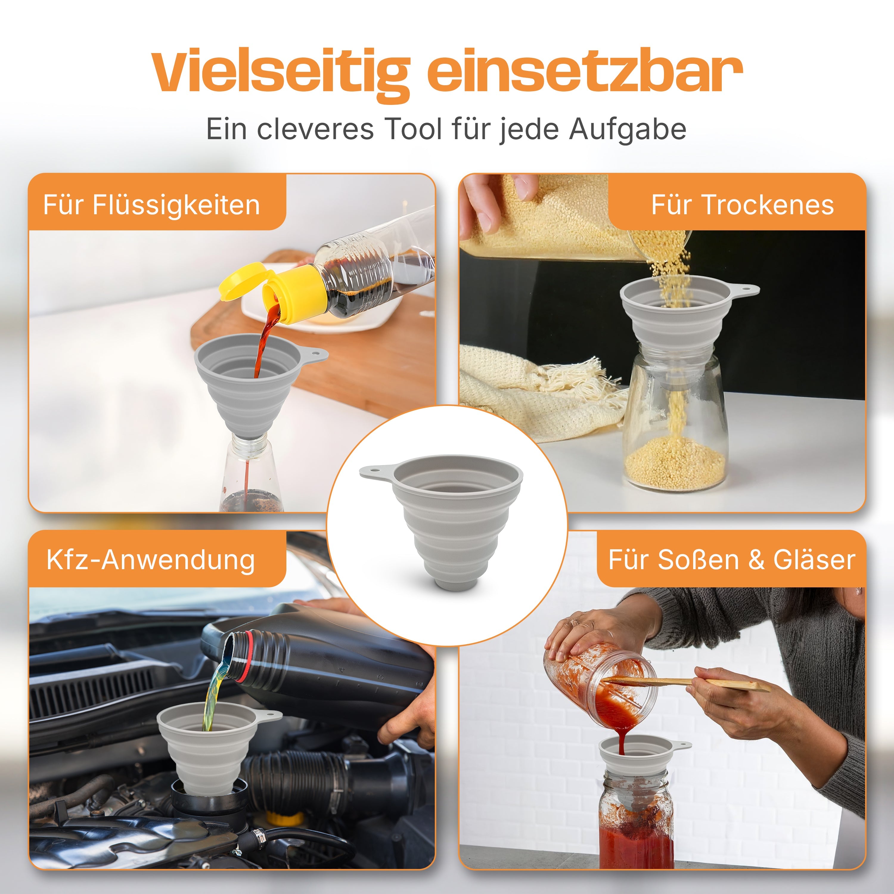 Silikon-Trichter für Monsieur Cuisine Smart, Connect, Trend & Compact