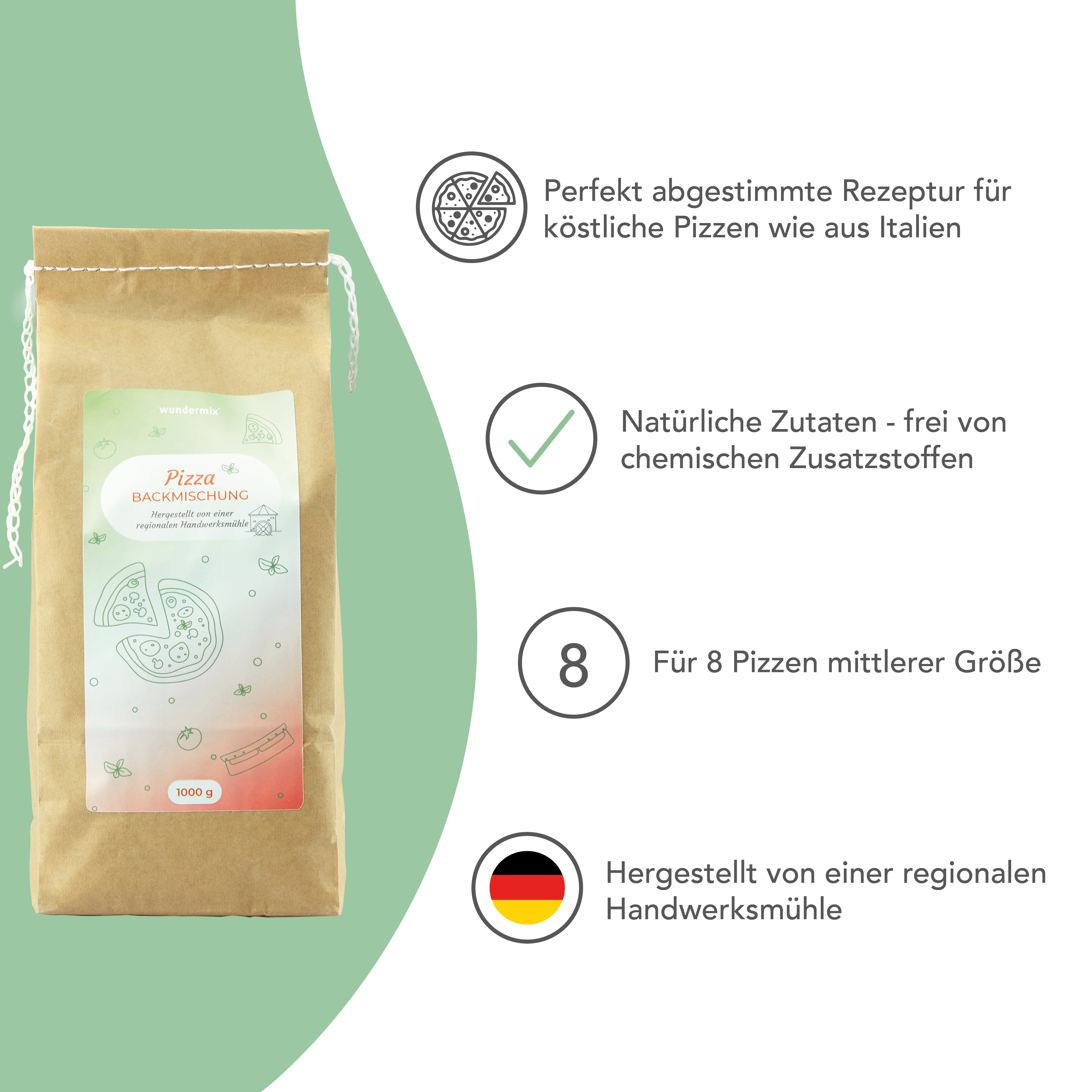 Pizza-Backmischung für 8 köstliche Pizzen | 1000g