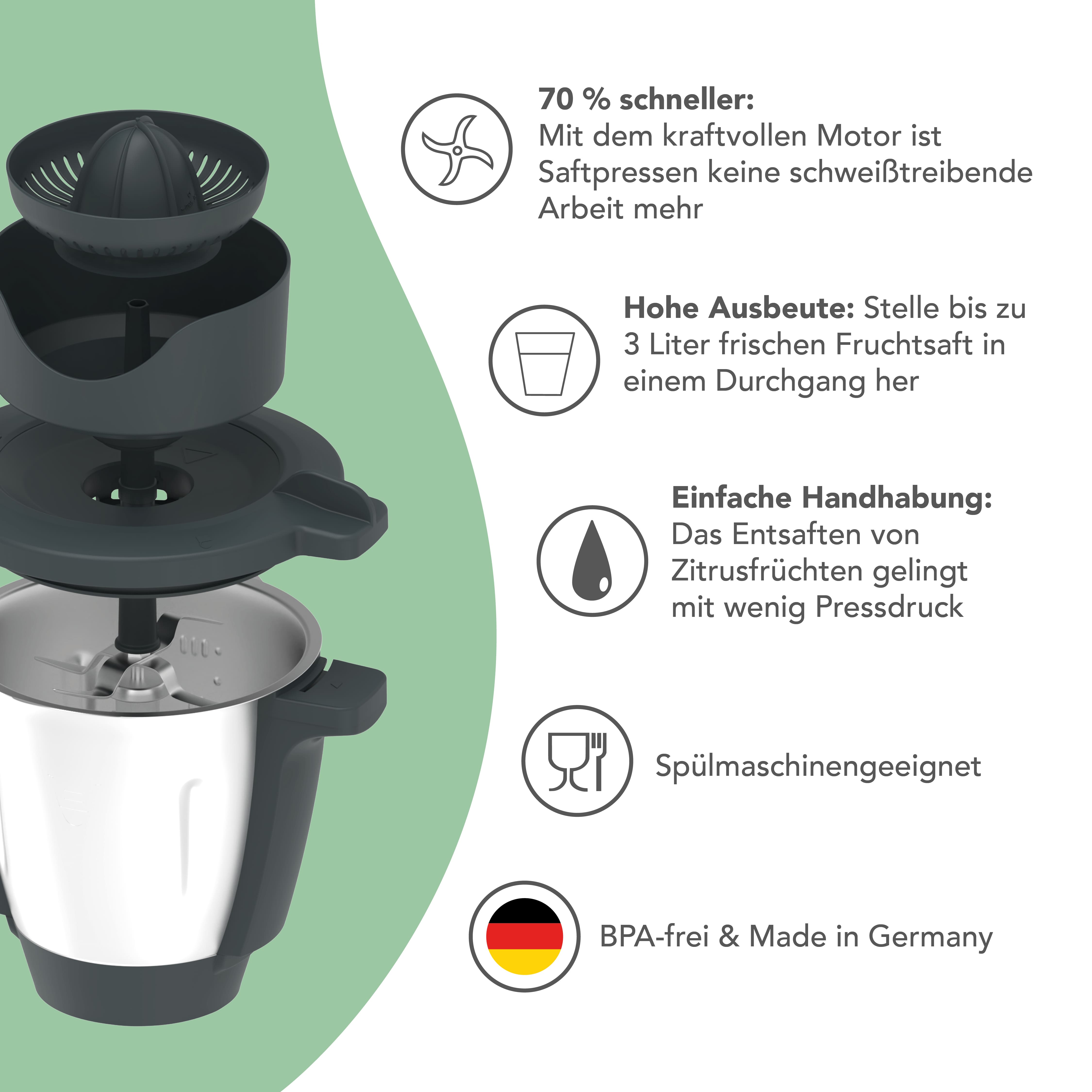 WunderJuicer® | Saftpresse für Monsieur Cuisine Connect, Trend und Smart