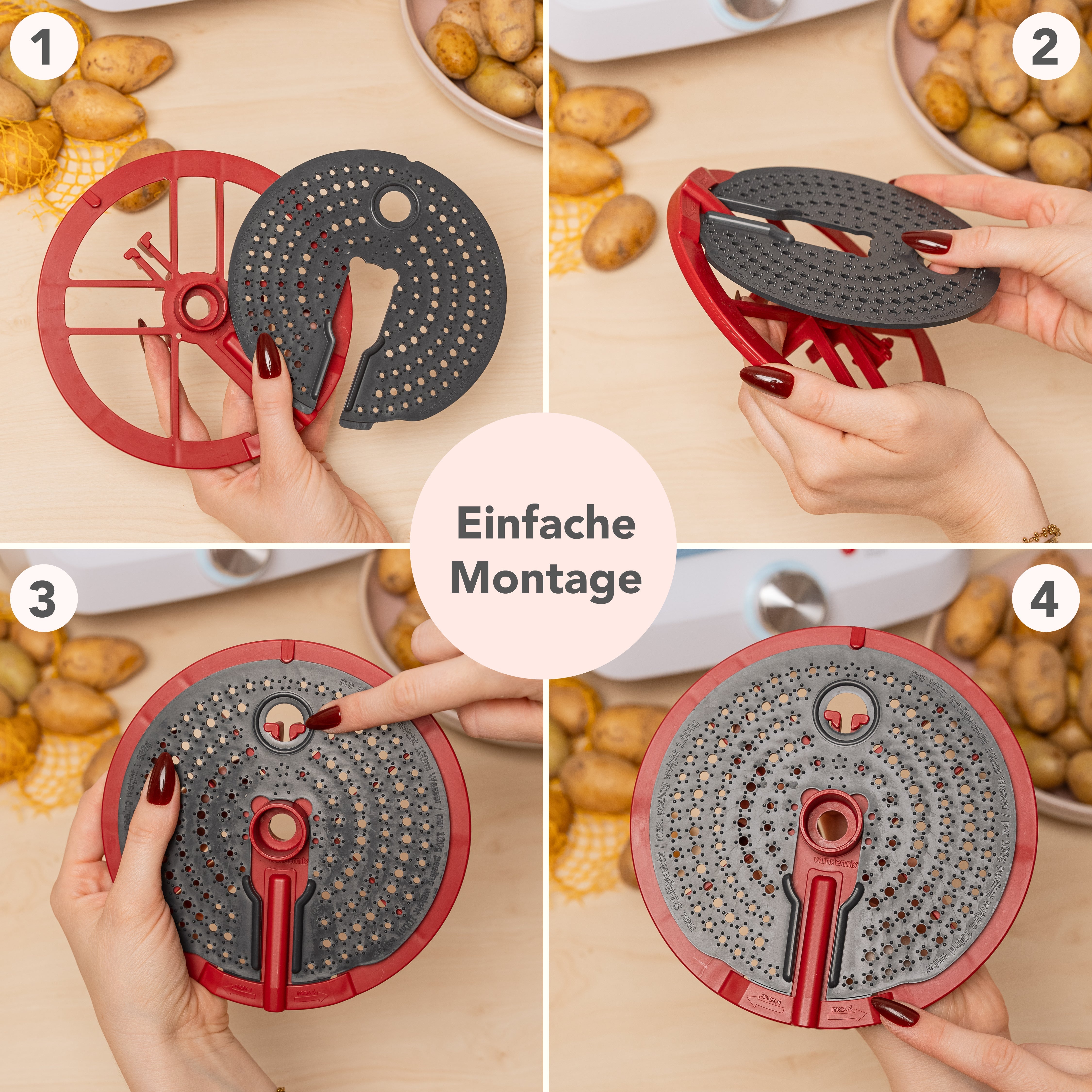 WunderPeeler® (mit Träger) | Kartoffelschäler-Aufsatz für Monsieur Cuisine
