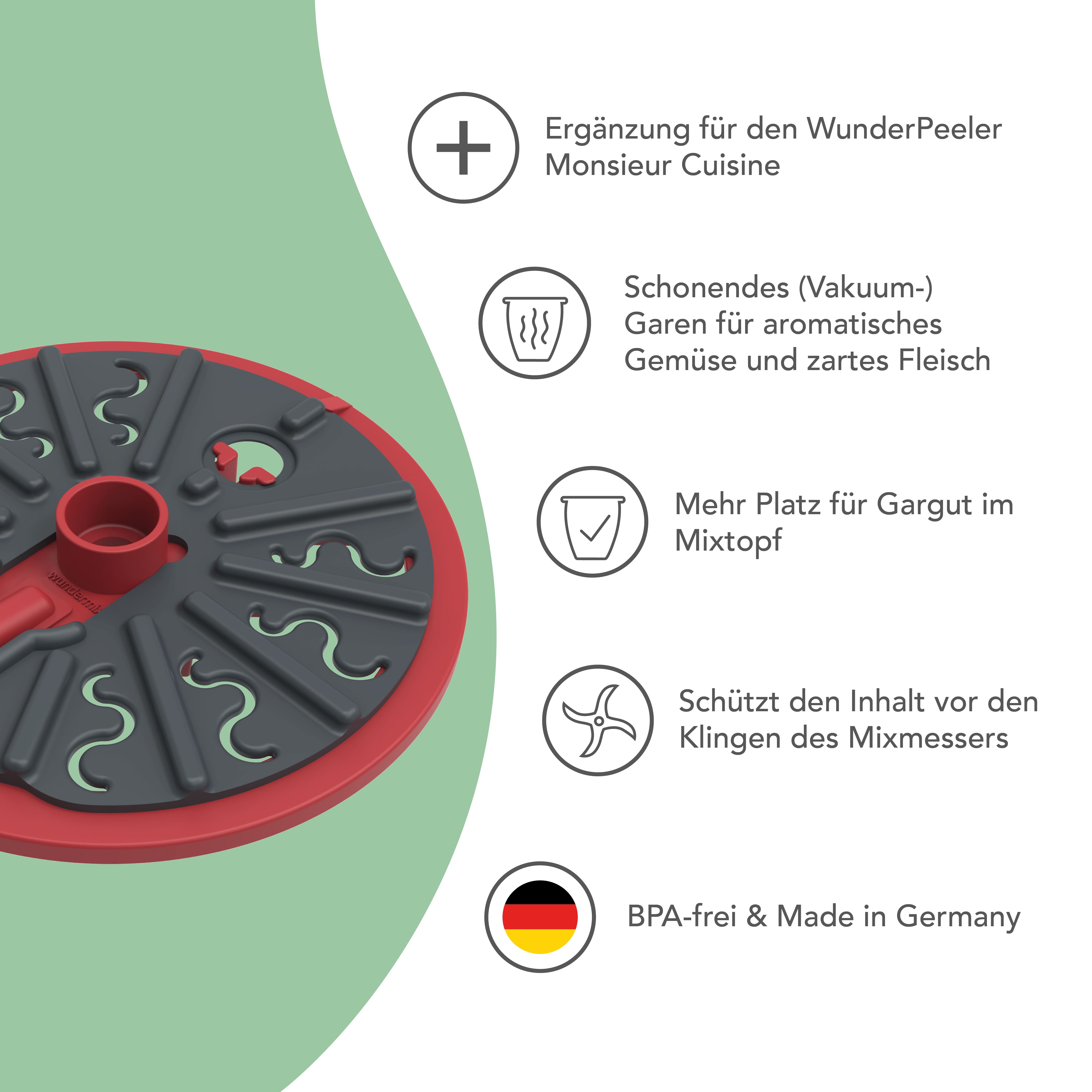 WunderPlate® (mit Träger) | Messerabdeckung für WunderPeeler Monsieur Cuisine