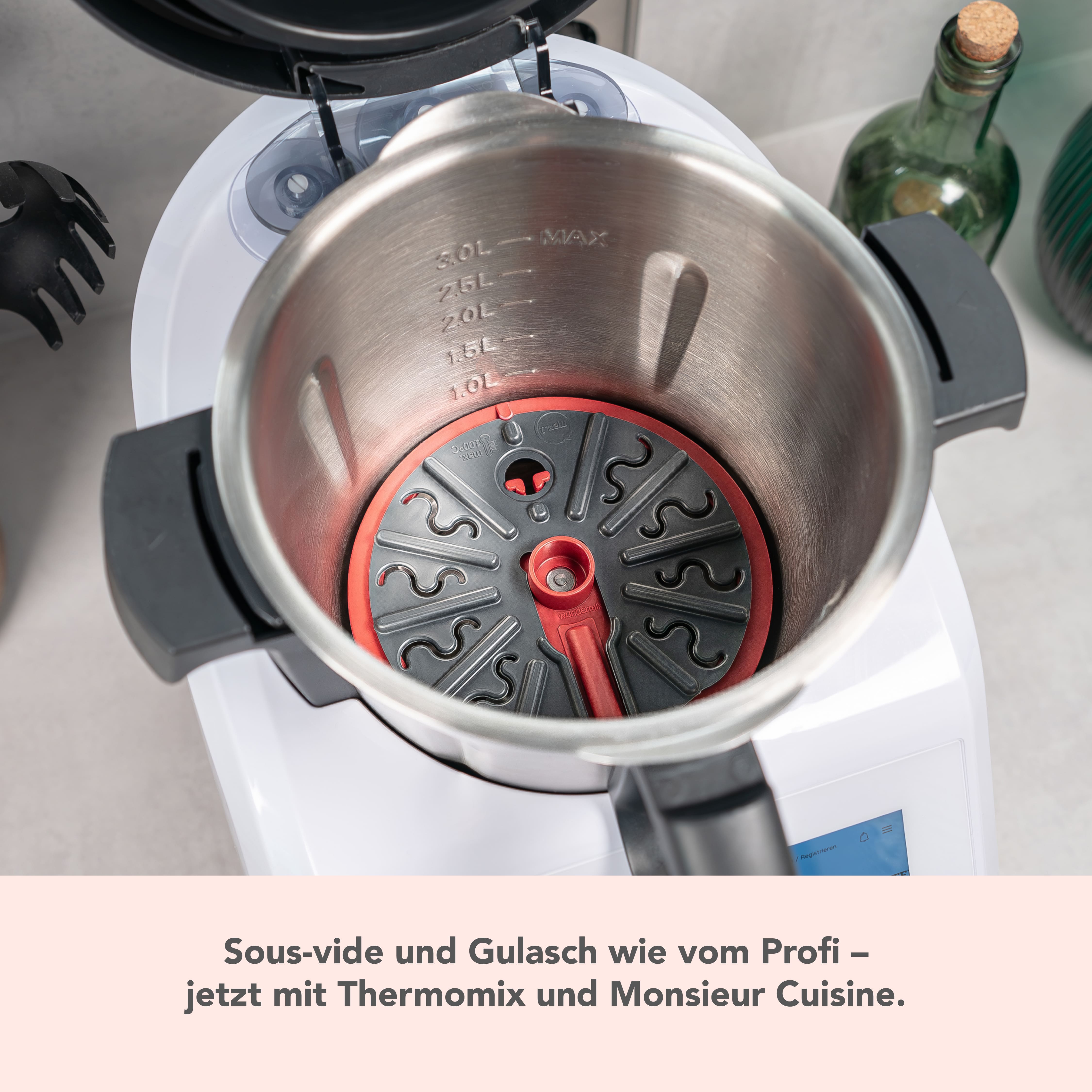 WunderPlate® (mit Träger) | Messerabdeckung für WunderPeeler Monsieur Cuisine