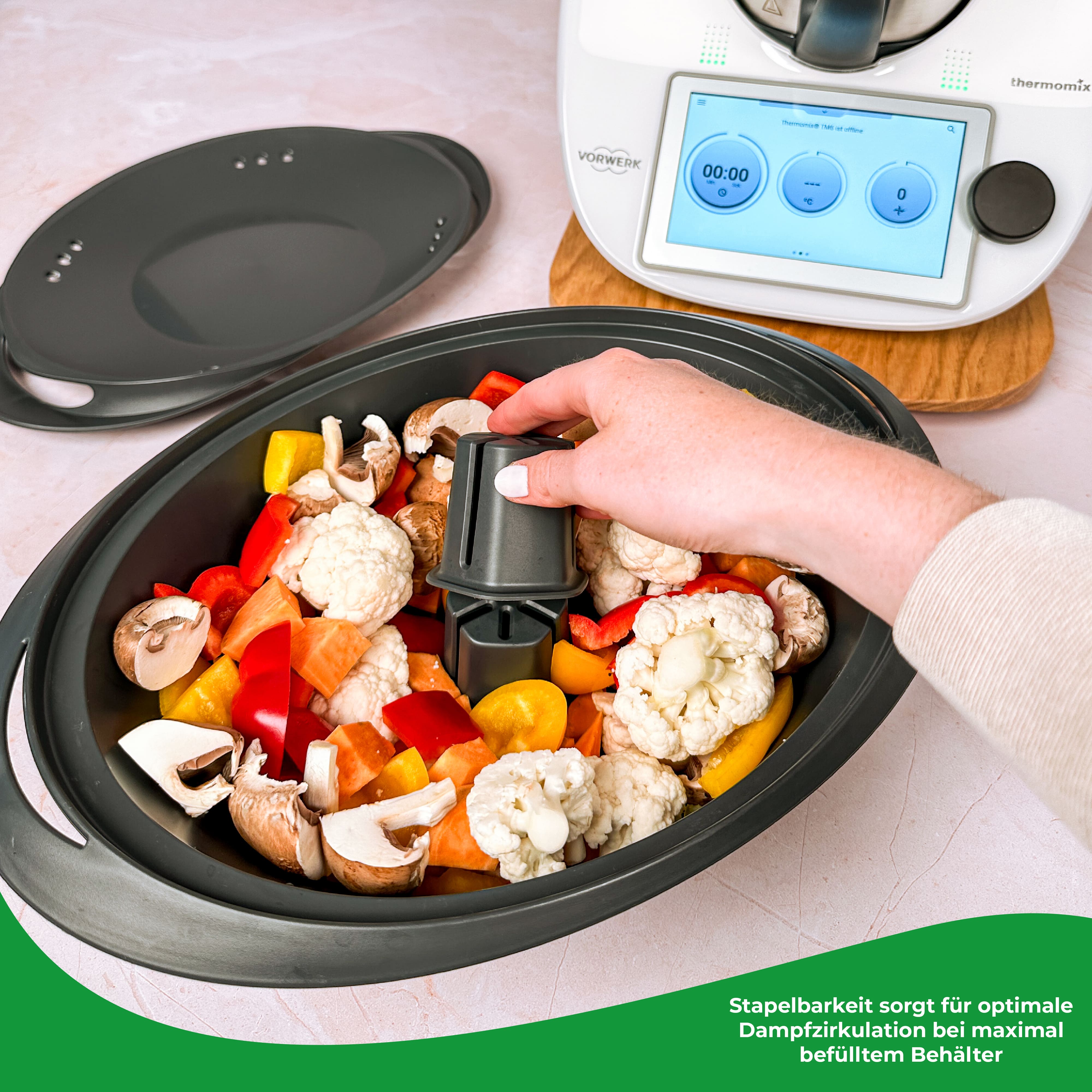WunderSteam® V2 | Dampfgar-Kamin für Thermomix, Monsieur Cuisine, Cookit