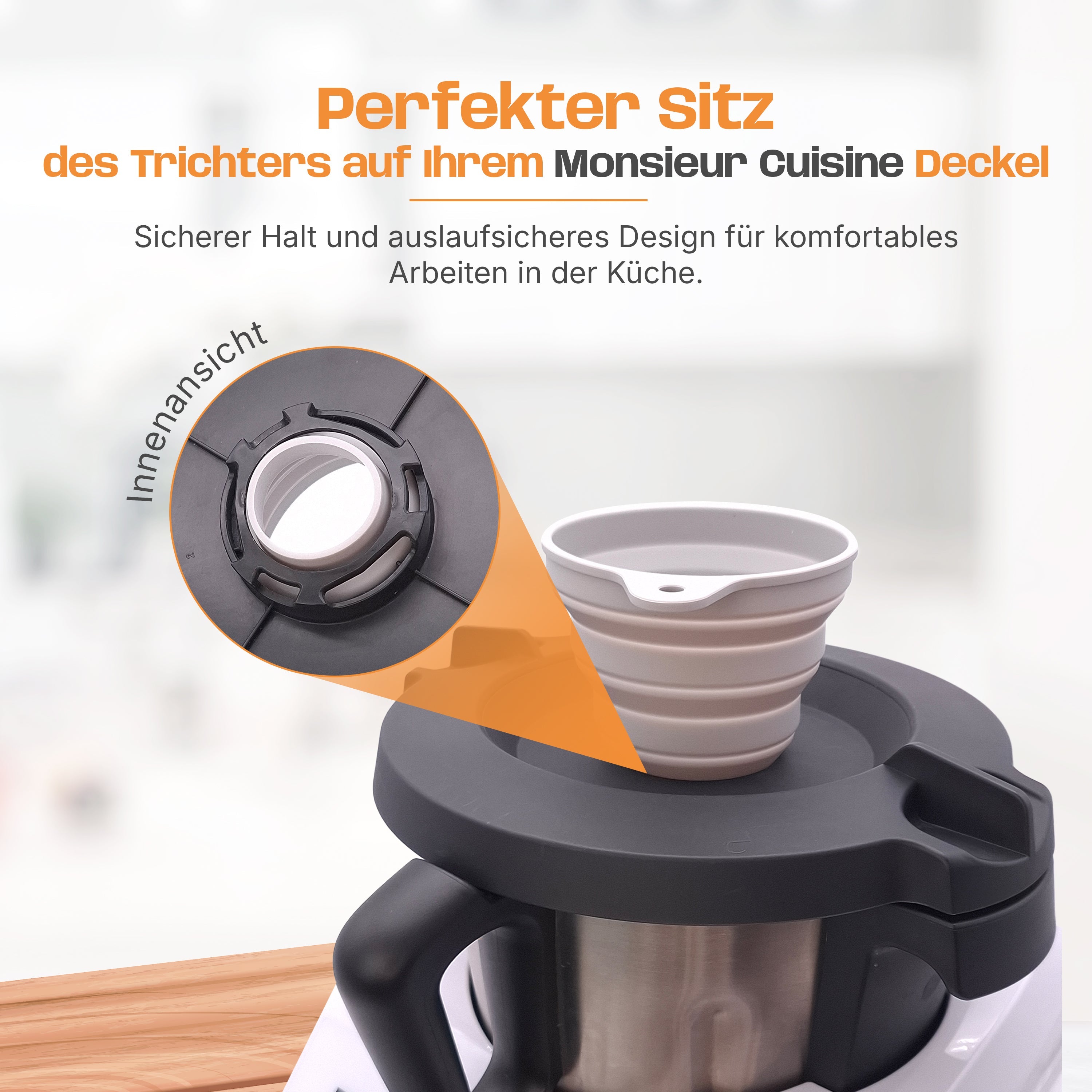 Silikon-Trichter für Monsieur Cuisine Smart, Connect, Trend & Compact