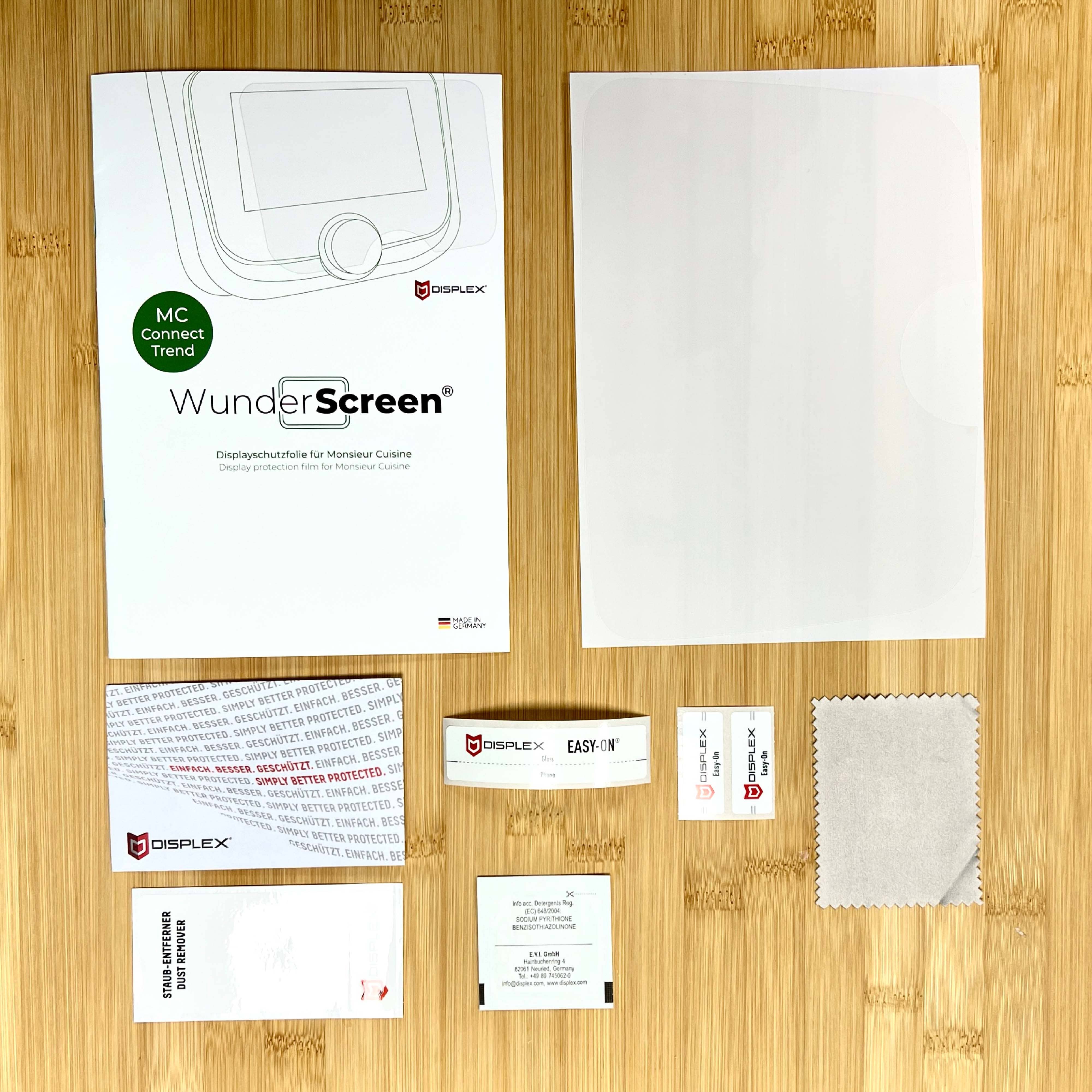 WunderScreen® Hybrid-Glas Displayschutz für Monsieur Cuisine Connect, Trend und Compact