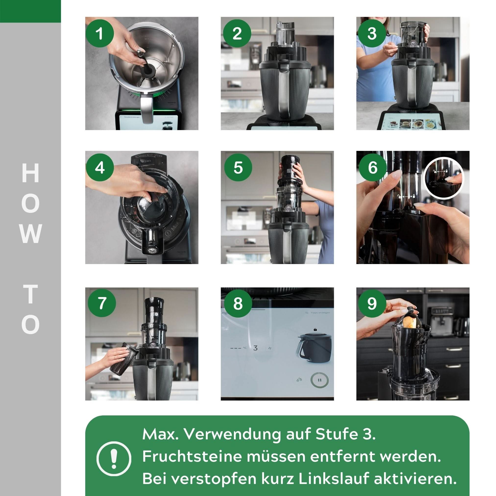 SaftPro | Slowjuicer / Entsafter inkl. Adapter für Thermomix TM7