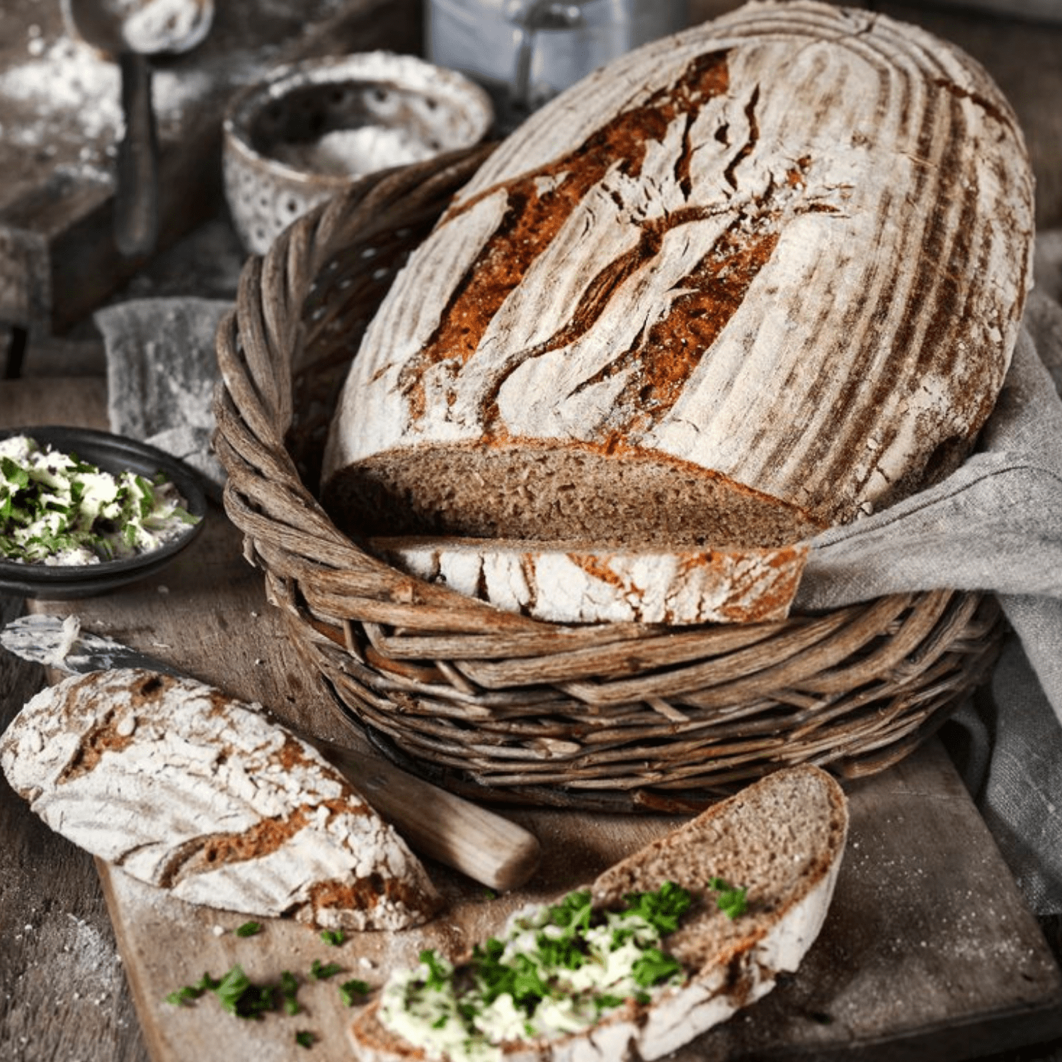 Gärkörbchen aus Peddigrohr | oval Ø 31 cm