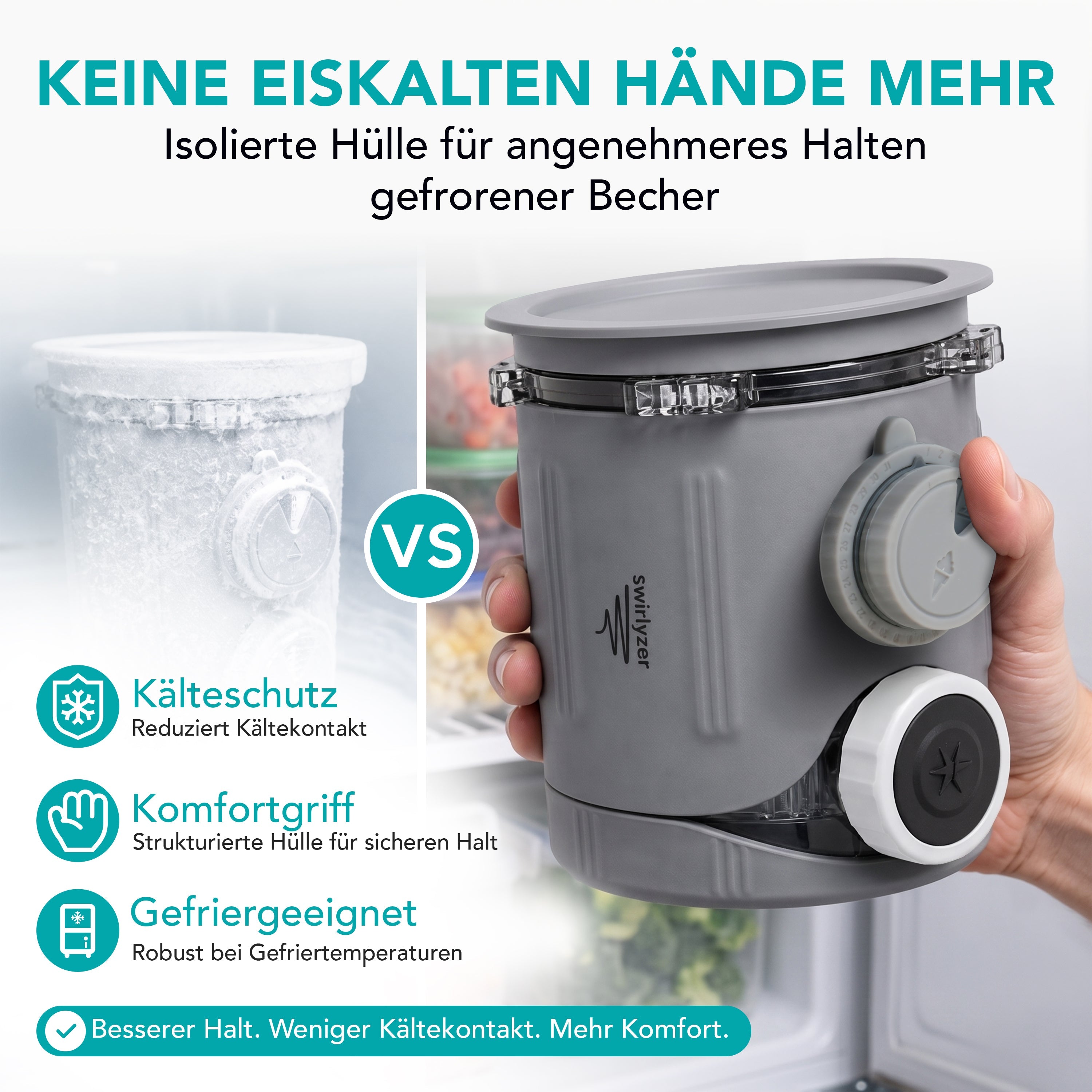 Swirlyzer | Silikon-Schutzhülle für Ninja Creami Scoop & Swirl Eisbehälter