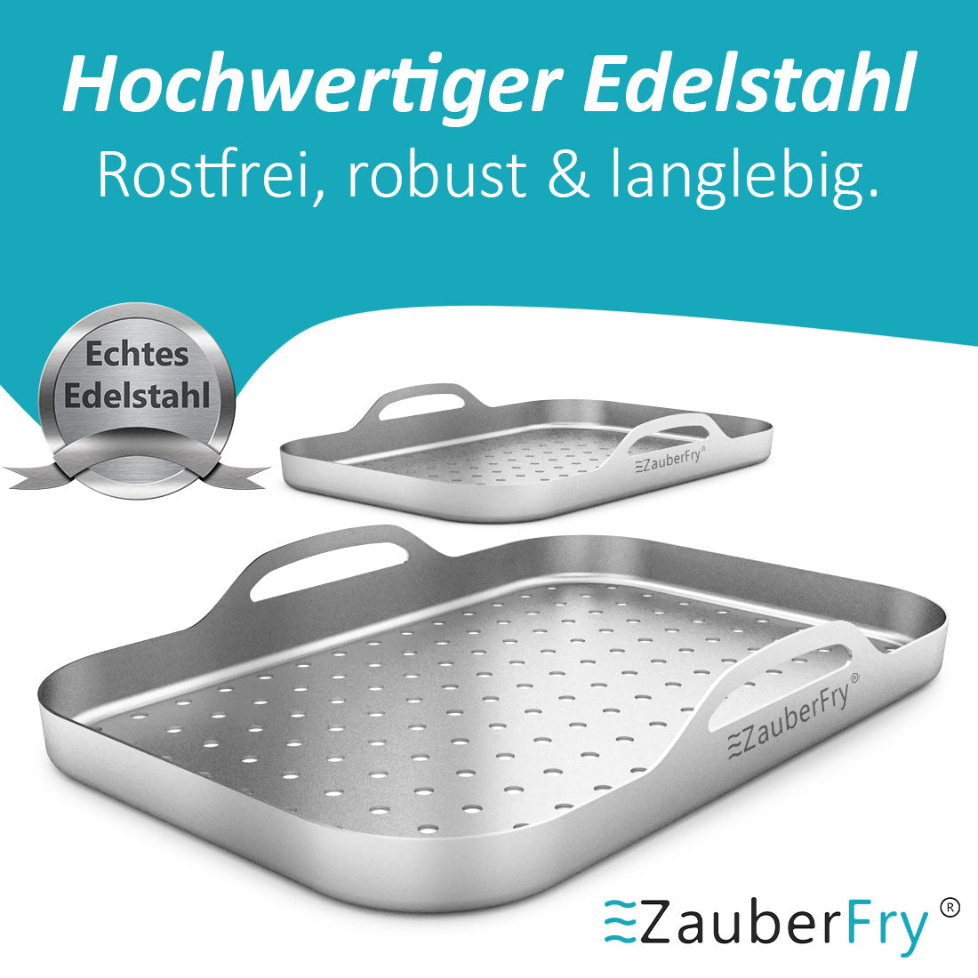 ZauberFry | Pizzaeinsatz aus Edelstahl (2er-Set)