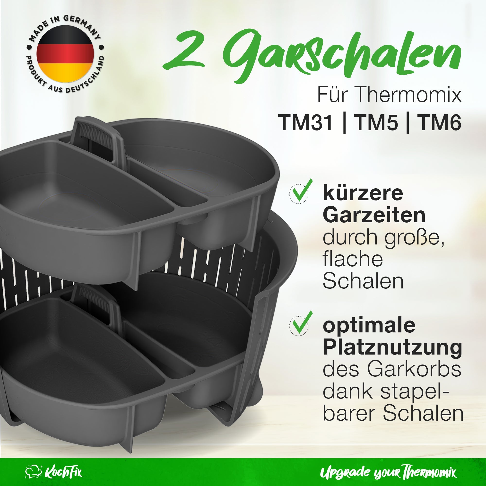 KochFix Eier-Pochiereinsatz (2er-Set) für Thermomix TM5, TM6, TM31