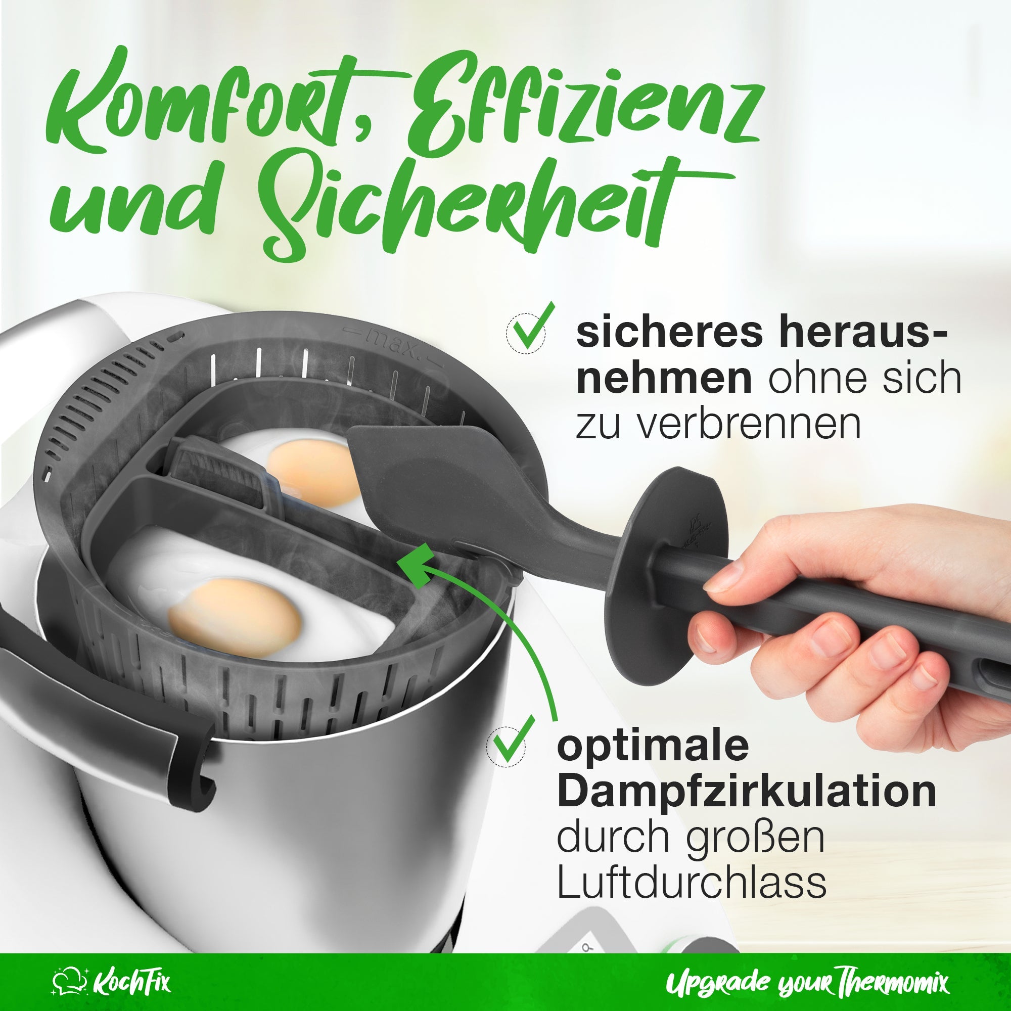 KochFix Eier-Pochiereinsatz (2er-Set) für Thermomix TM5, TM6, TM31