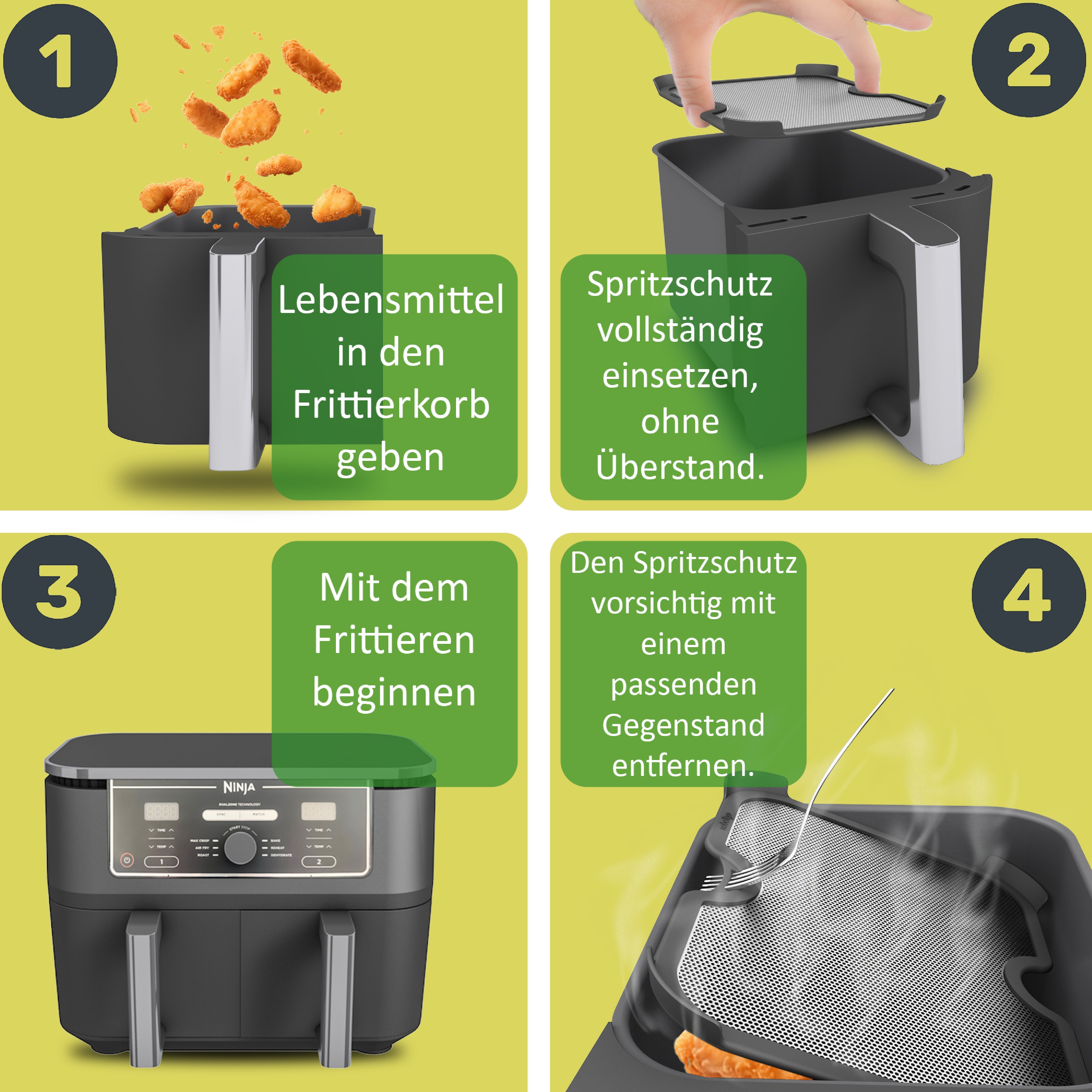 ZauberFry - Spritzschutz kompatibel mit Ninja Airfryer (2er-Set)