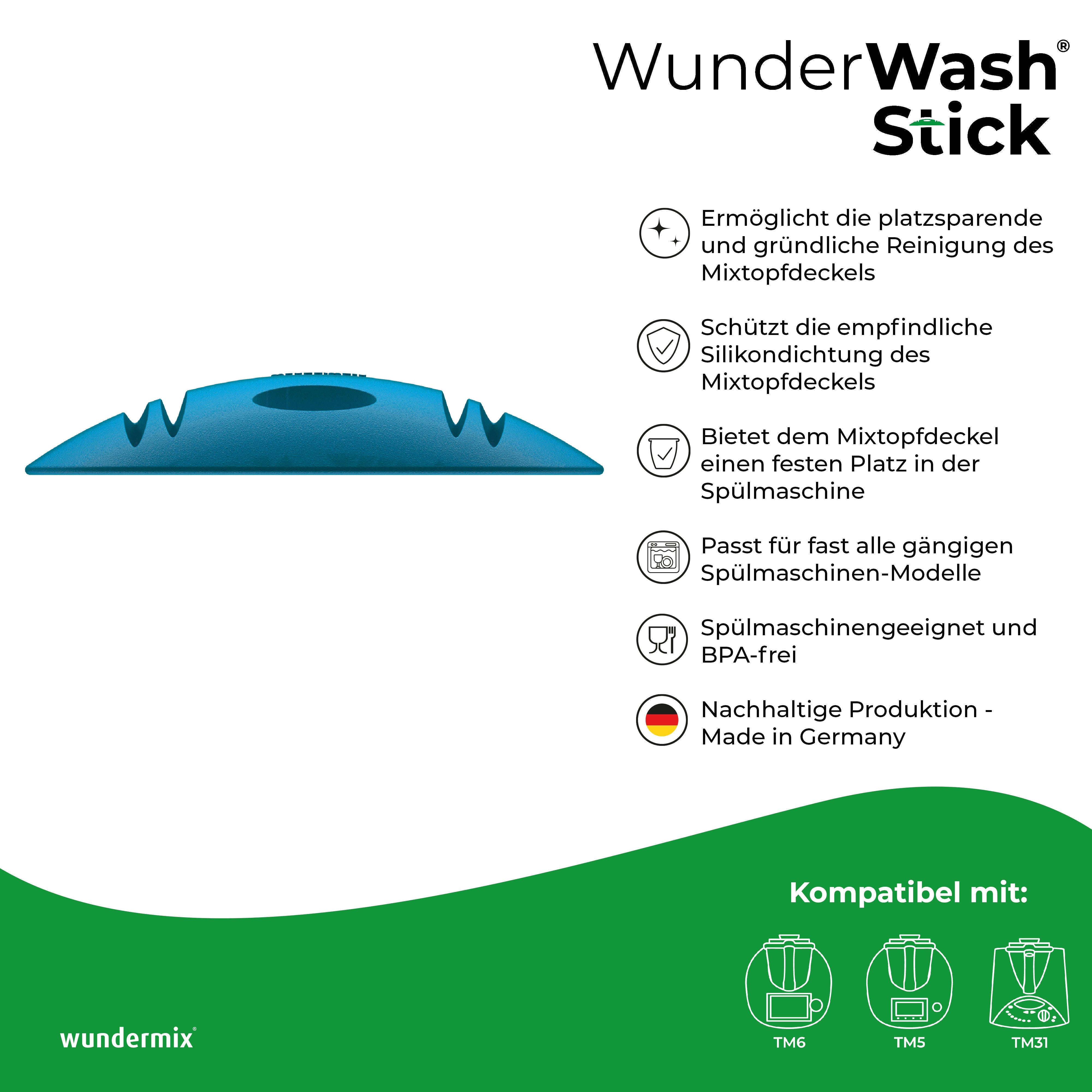 WunderWash® Stick | Spülmaschinen-Deckelhalter für Mixtopfdeckel TM6, TM5