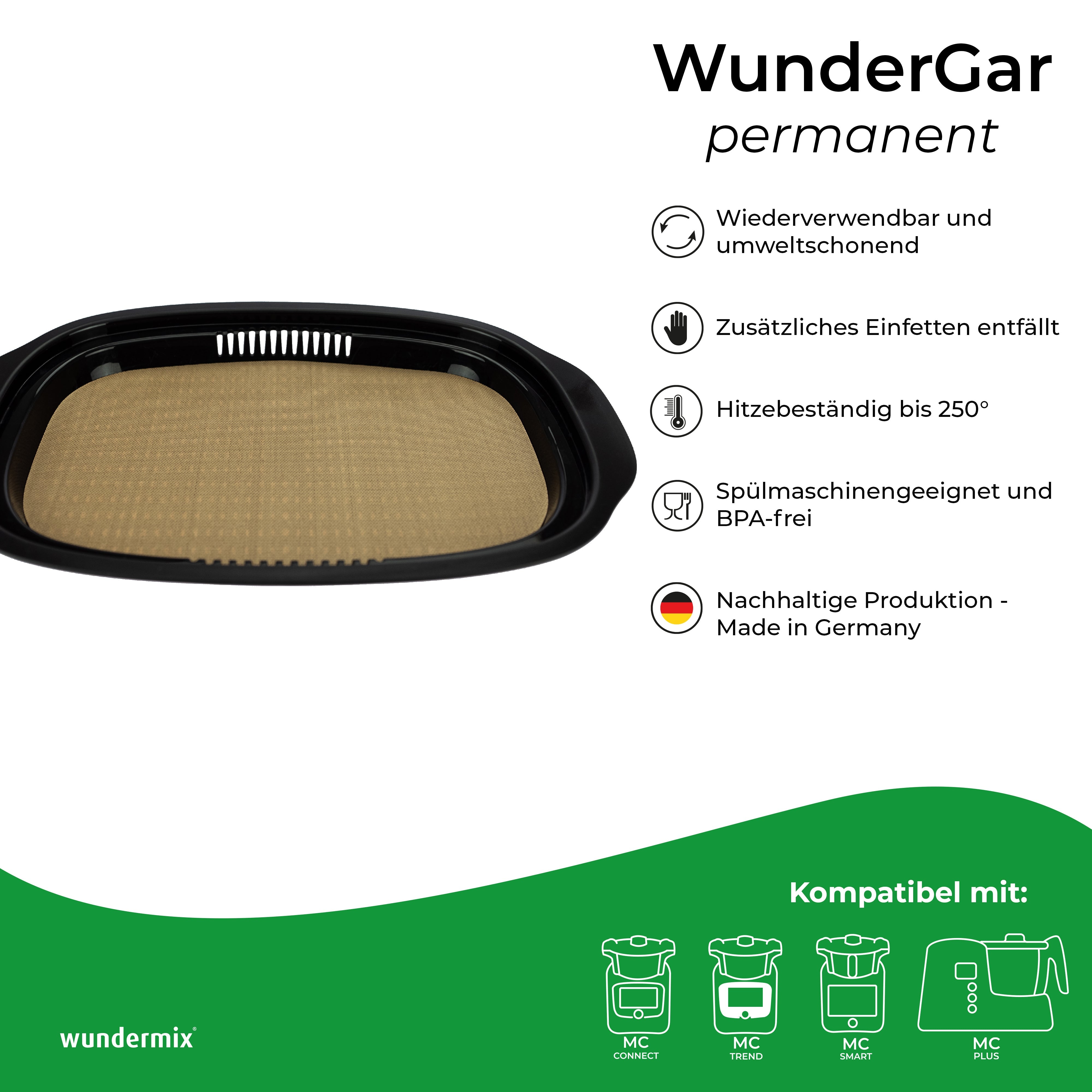 WunderGar® Permanent | Dauerbackfolie für Monsieur Cuisine smart, trend, connect und éditon plus