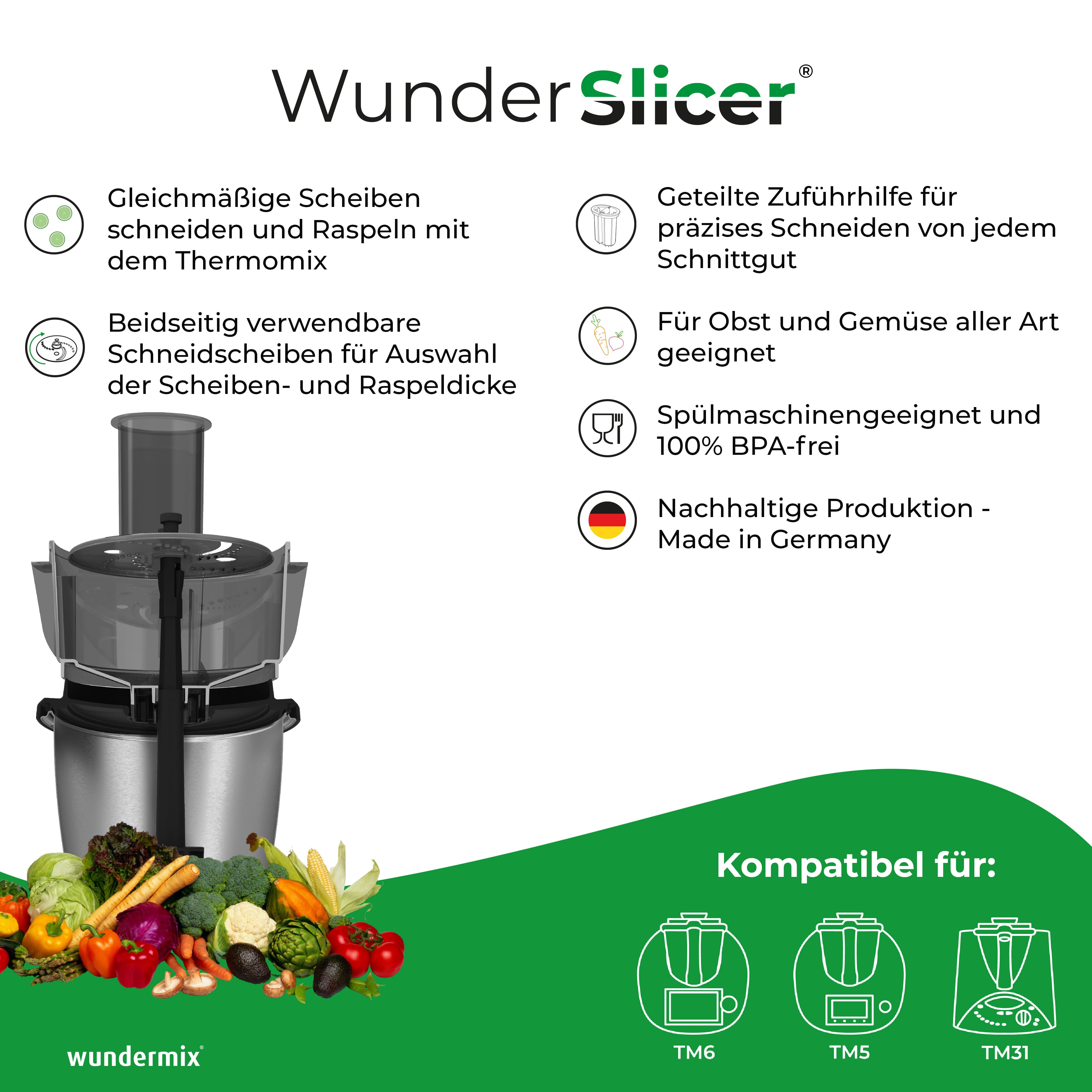 WunderSlicer® V1 | Gemüseschneider für Thermomix TM6, TM5, TM31