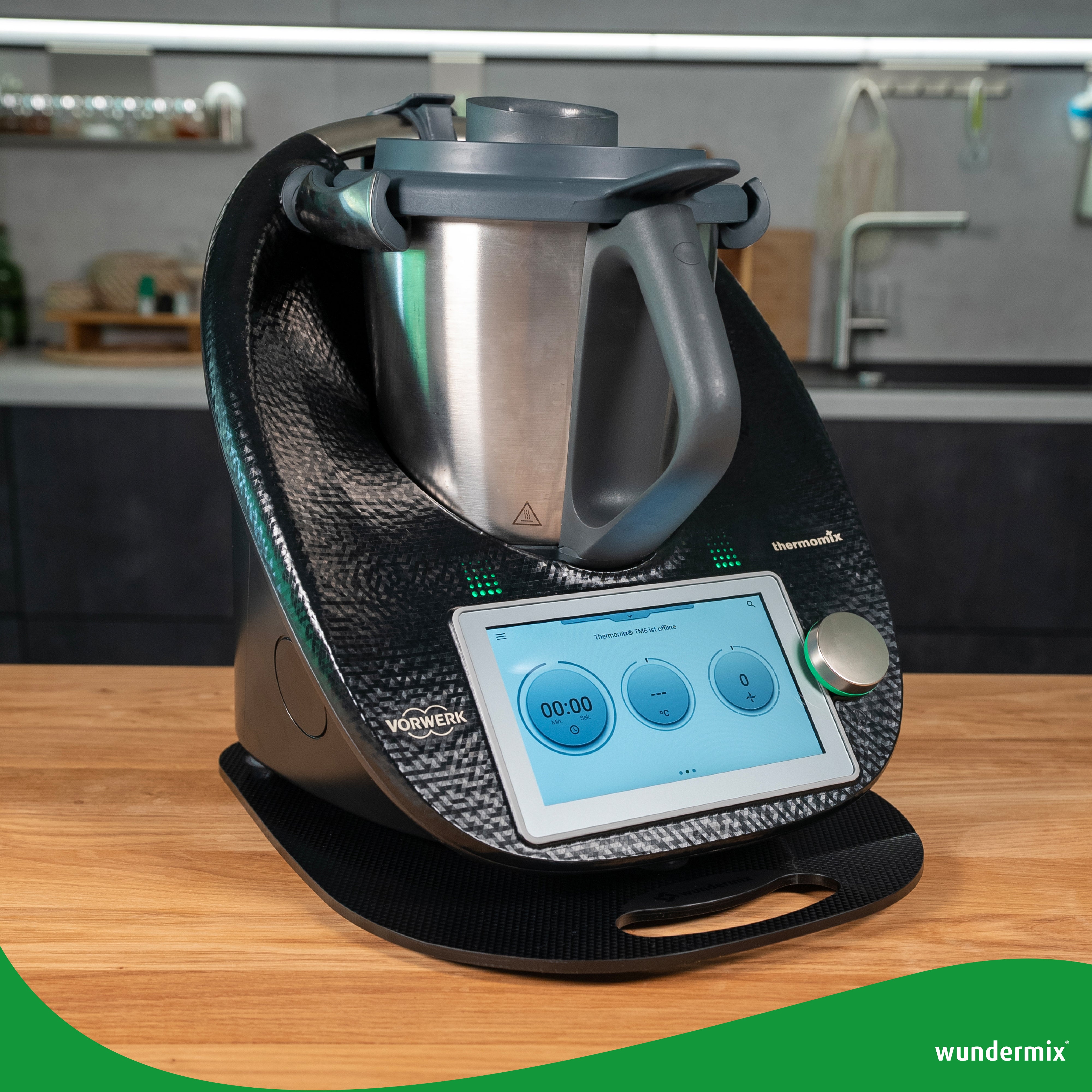 EasySlider® | Diamantschwarze Sonderedition | Gleitbrett aus Acrylglas für Thermomix TM6, TM5