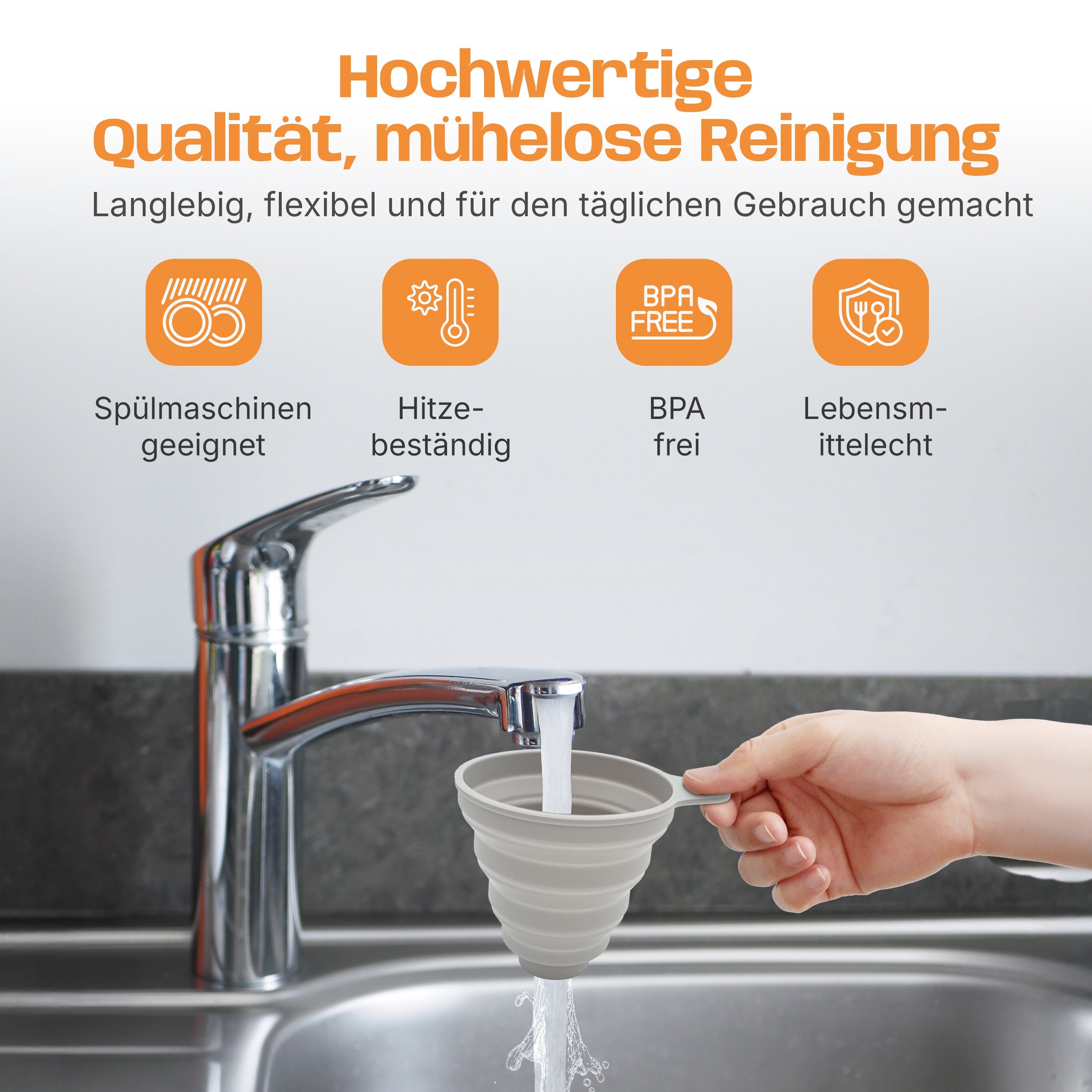 Silikon-Trichter für Monsieur Cuisine Smart, Connect, Trend & Compact