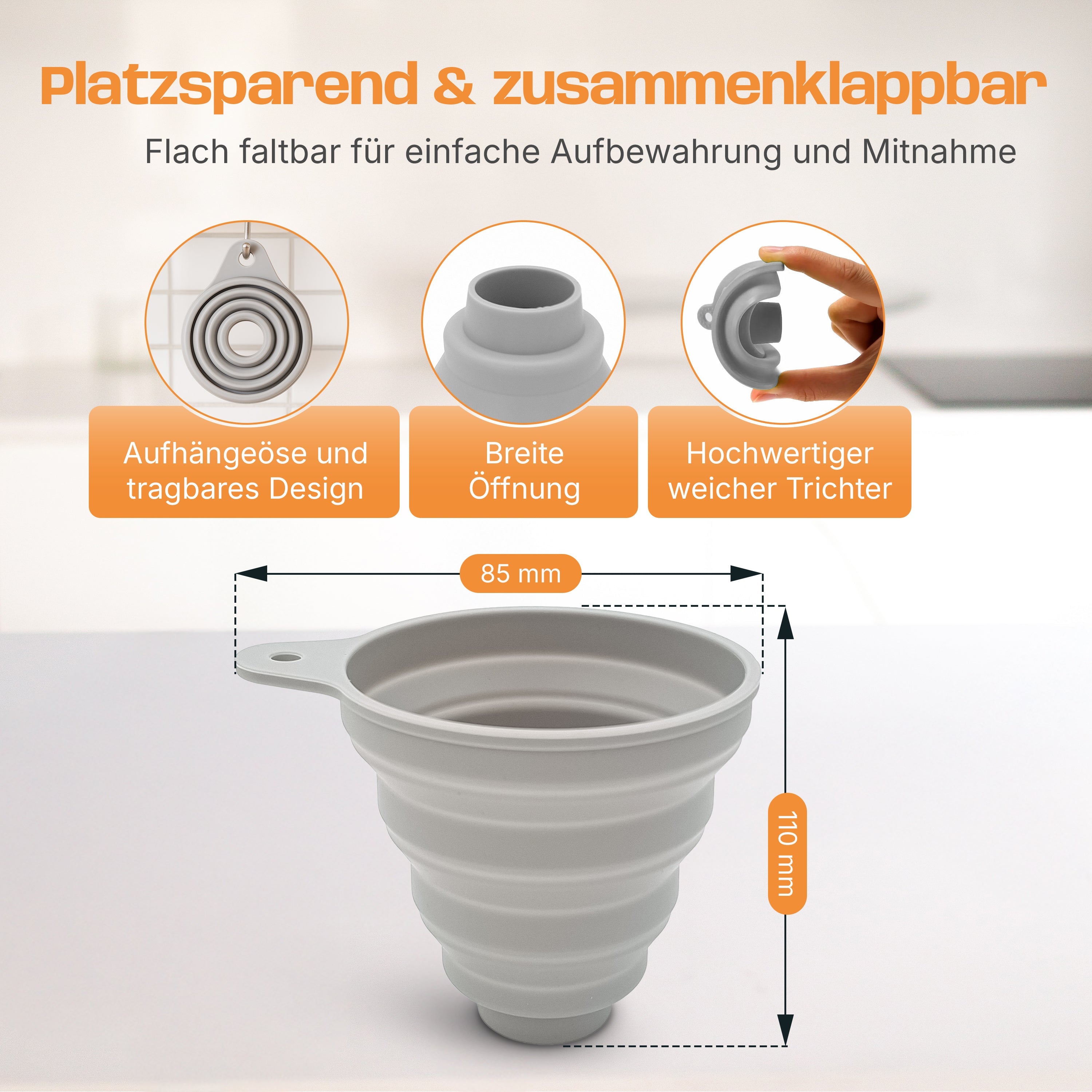 Silikon-Trichter für Monsieur Cuisine Smart, Connect, Trend & Compact