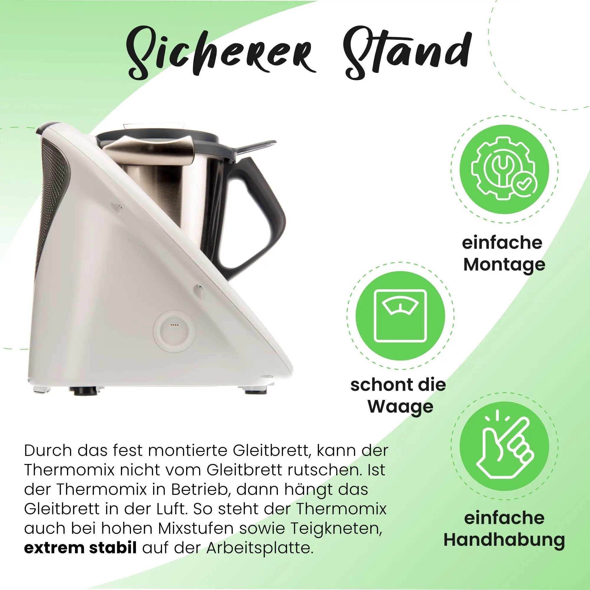 KochFix Unsichtbare Gleitbrett-Alternative für Thermomix TM6, TM5