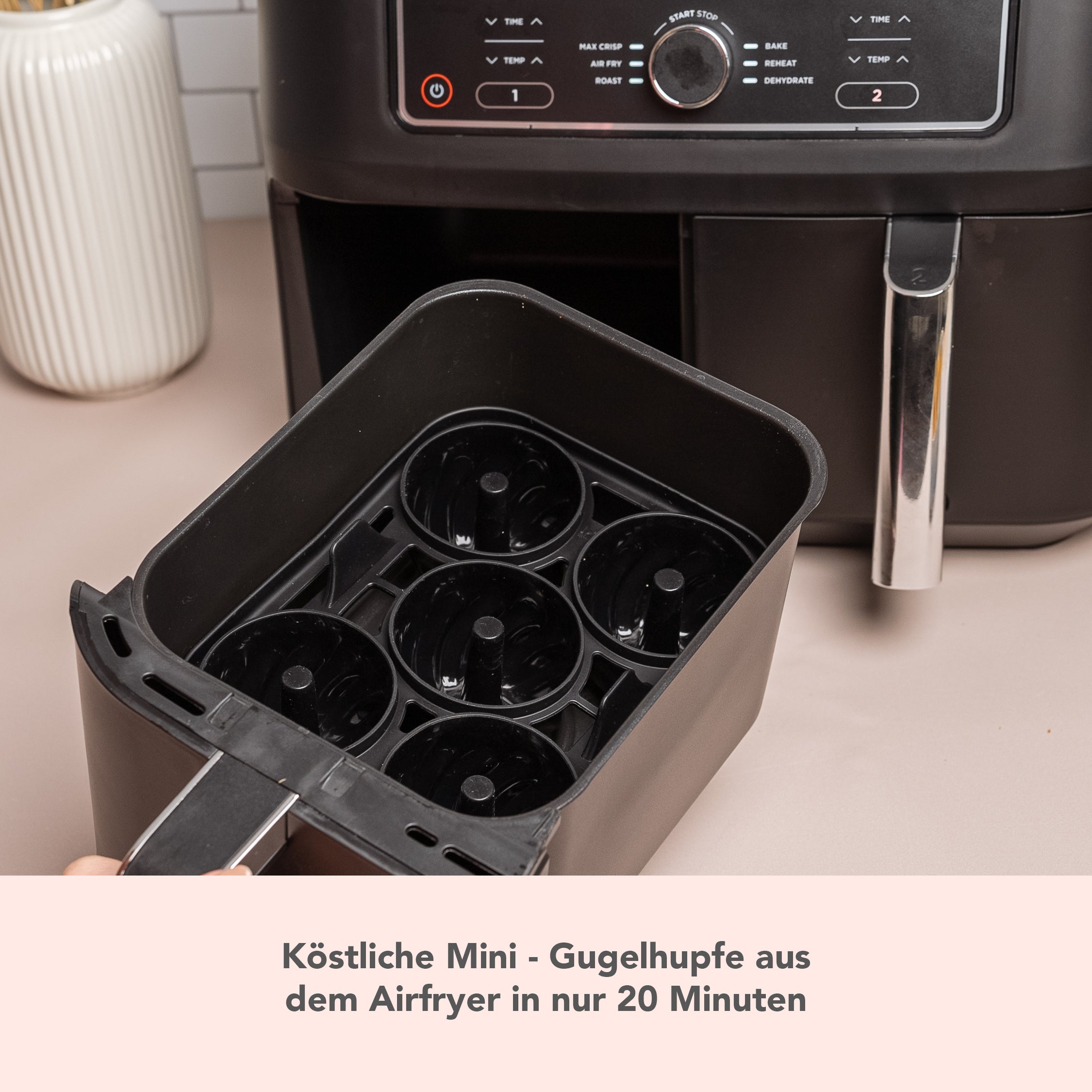ZauberFry | Backform „Mini-Gugelhupf“ kompatibel mit Ninja Airfryer  (2er-Set)