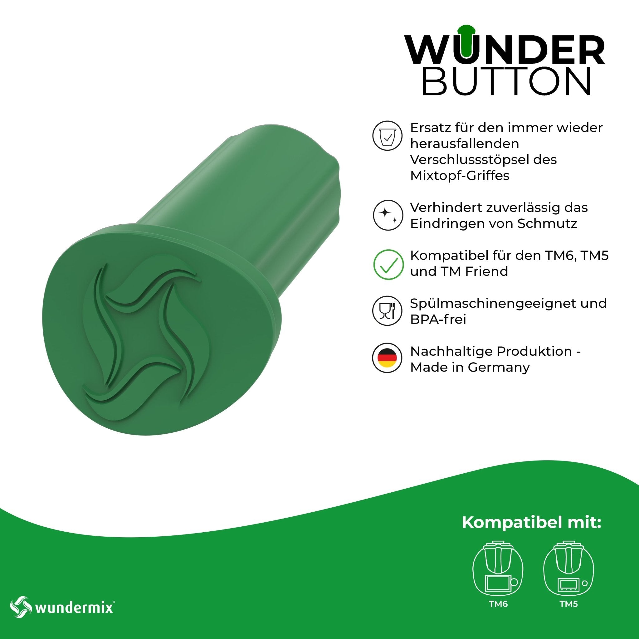 WunderButton® | Verschlussstöpsel für Mixtopf-Griff | TM6, TM5 und TM Friend - Wundermix GmbH