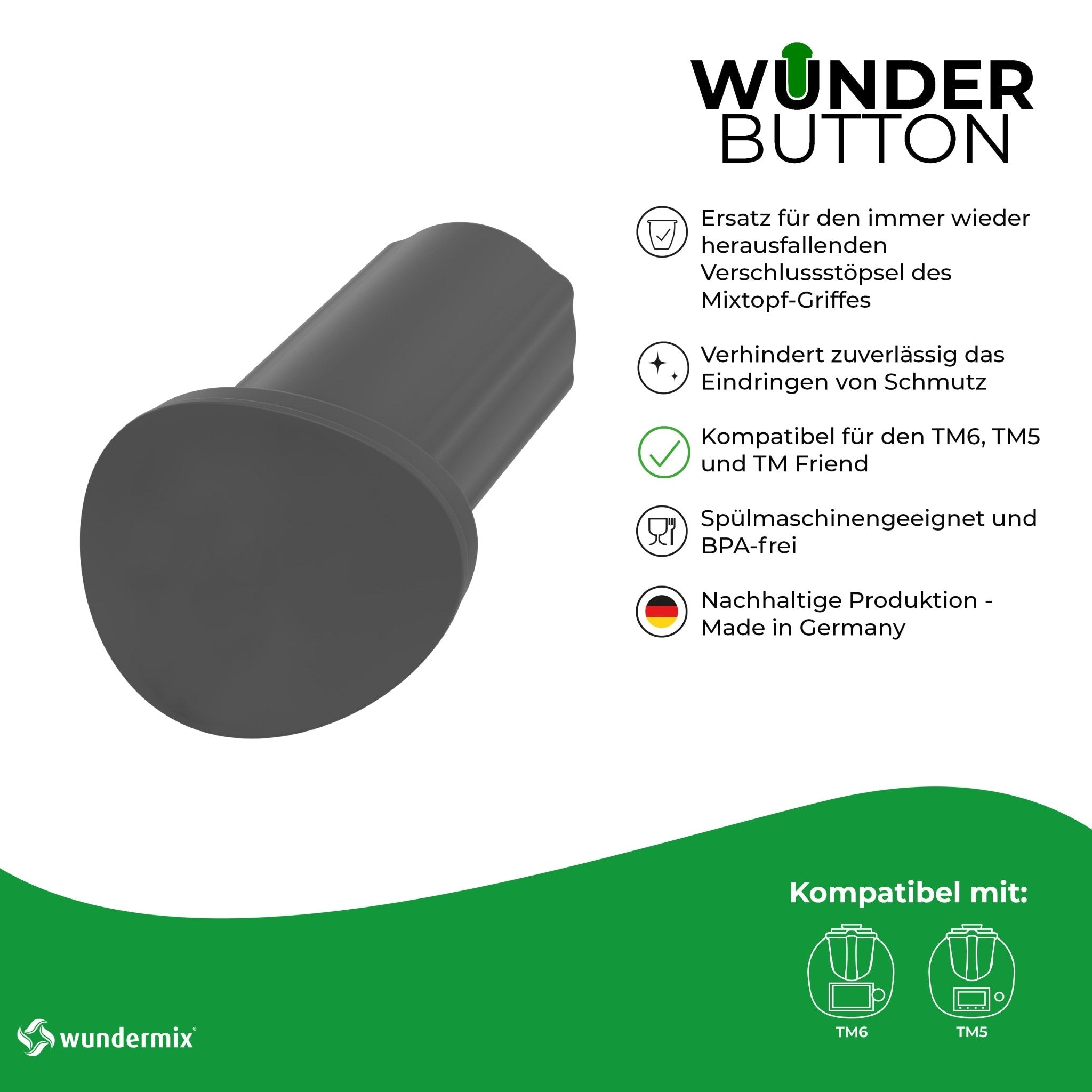 WunderButton® | Verschlussstöpsel für Mixtopf-Griff | TM6, TM5 und TM Friend - Wundermix GmbH