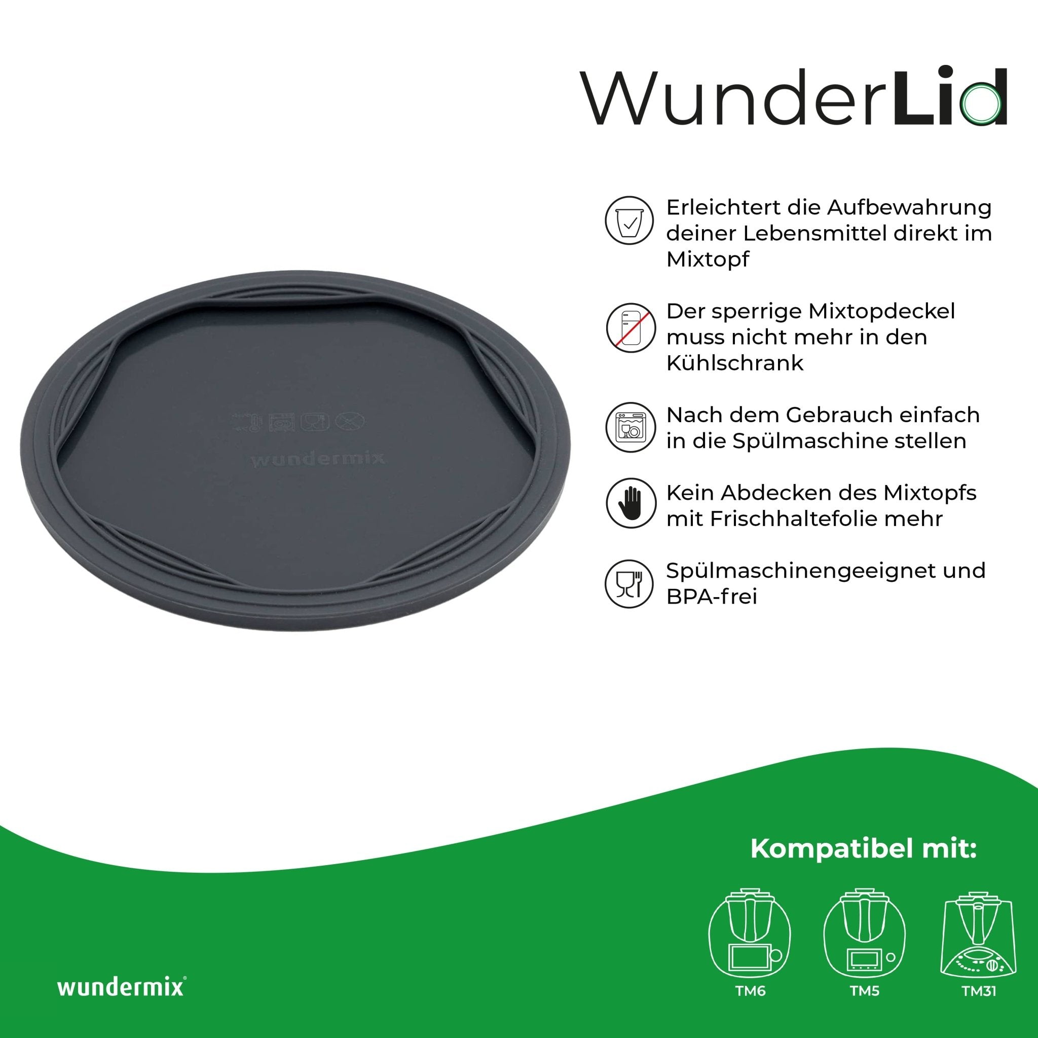 WunderLid® | Silikondeckel für Thermomix-Mixtopf  TM6, TM5, TM31