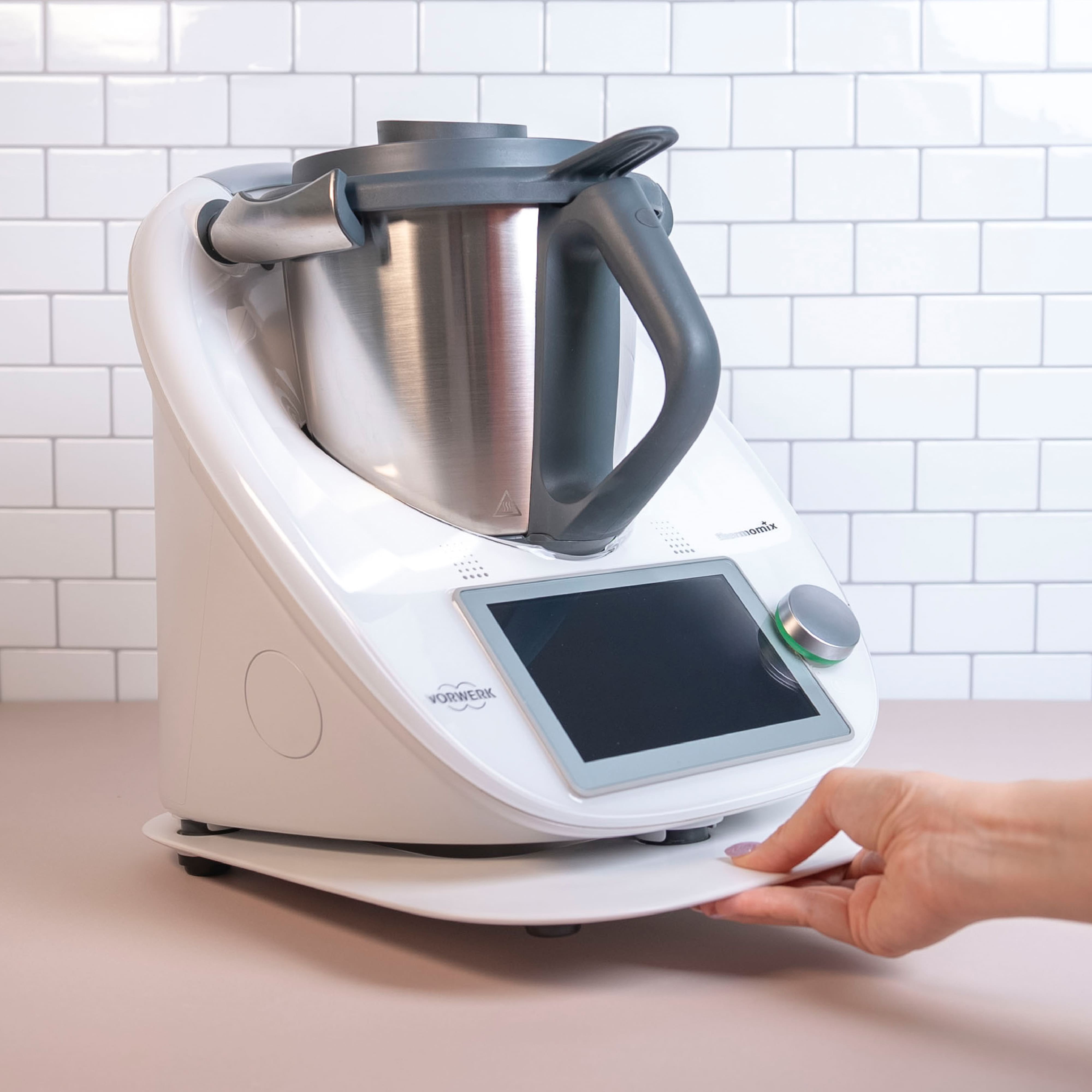 KitchenSlider® M | V3 | Alpine White | Premium-Gleitbrett für Thermomix TM6, TM5